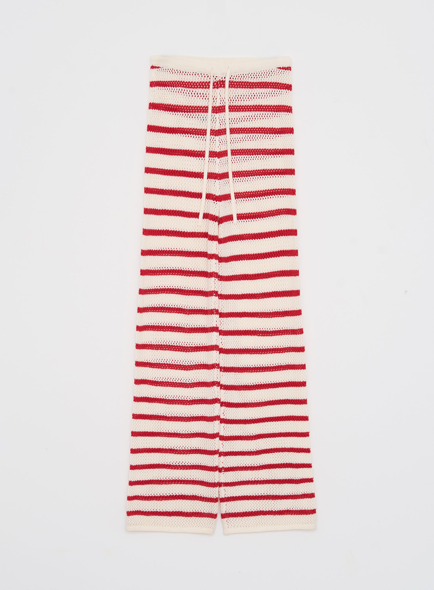 Red And White Striped Knitted Trouser